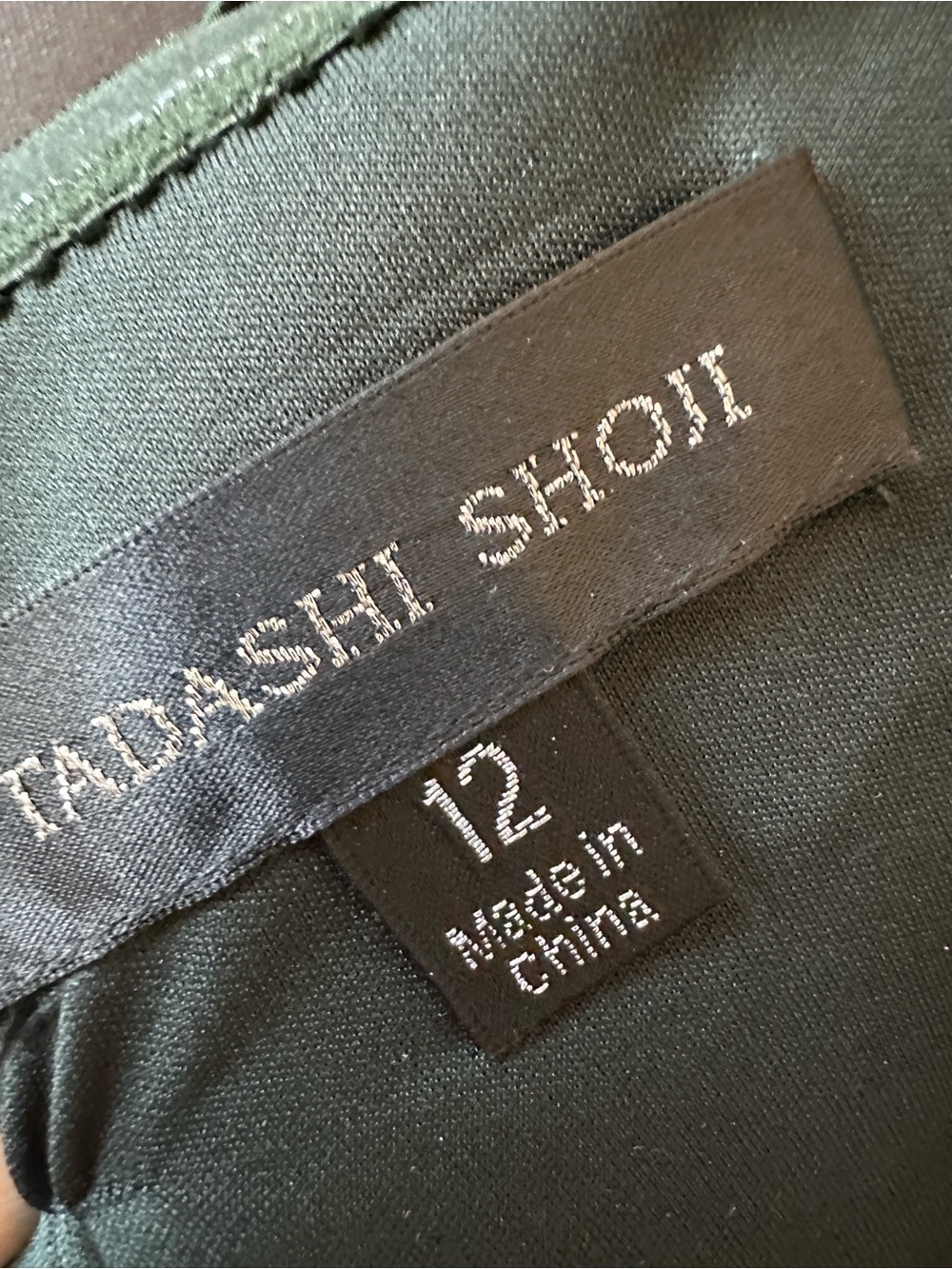 Tadashi Shoji One-Shoulder Taffeta/jersey Gown,dark Forest,sz12, New With Tag - Picture 14 of 14